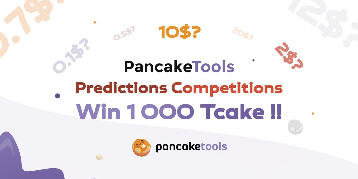 tcake_official's tweet photo. 🏆Winner gets 1 000 Tcake 

🎯What will the price of Tcake be on PancakeSwap Tcake/BNB  market on exactly 13:00 PM  UTC  on April 5 2021?

ℹ️To be eligible for the competition : 

Leave a comment with price predictions calculate by $.

Like&amp;Retweet Pined Post. https://t.co/73Jc2KSAr4