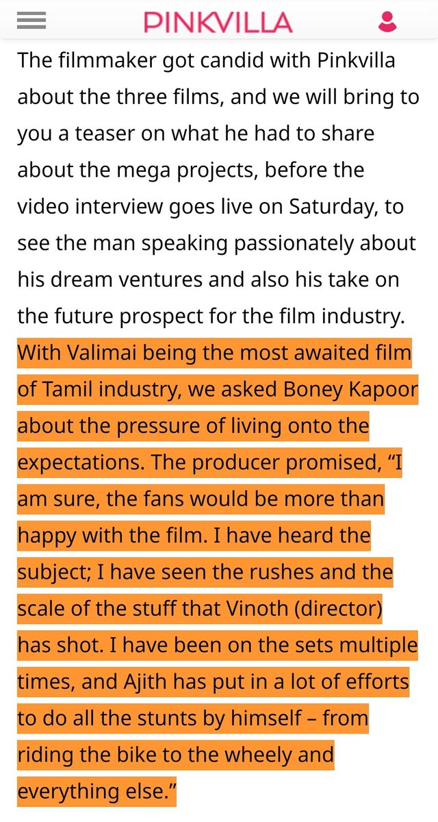 ThaniOruvanoffl's tweet photo. @BoneyKapoor interview to @pinkvilla about #Valimai 

#TheBoneyKapoorInterview on #TheNumberGame this Saturday 🔥 https://t.co/A6OGpHVHUj