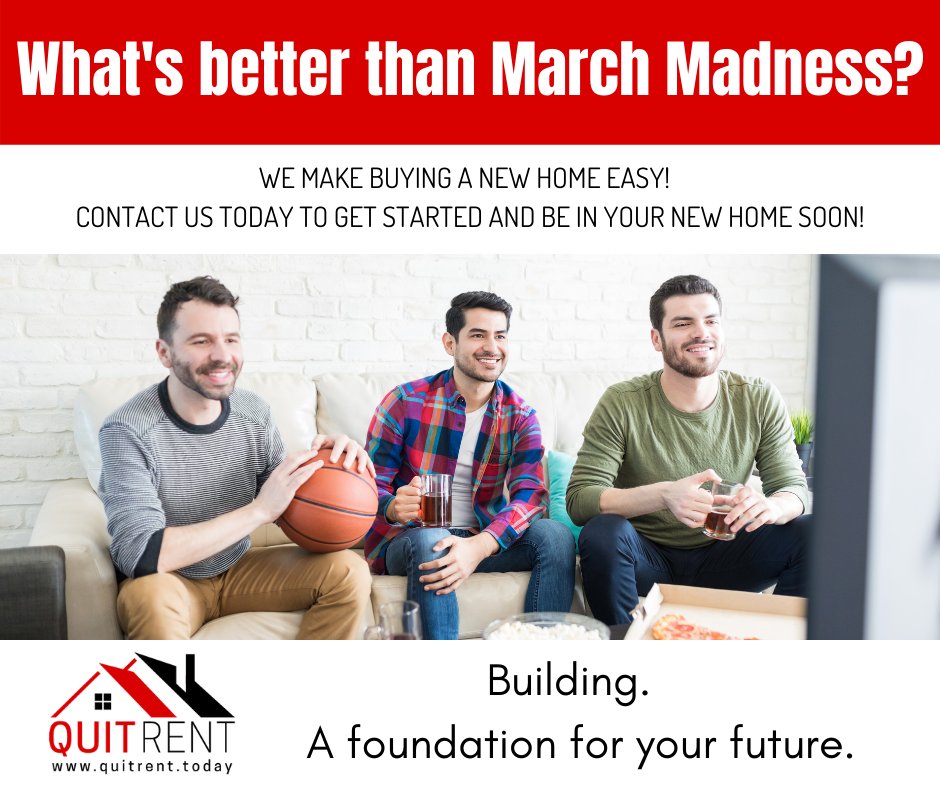 RentQuit's tweet photo. What's better than March Madness?

Watching it with your friend in your new home!

Contact us today and let us help you reach this dream.

https://t.co/Lb2Om8zB9w https://t.co/gfK1zrcxAY