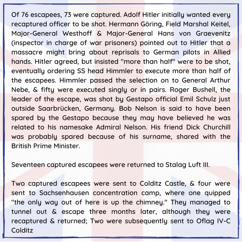 BritishHistorym's tweet photo. #otd 24 March 1944 – World War II: In an event later dramatized in the movie The Great Escape, 76 Allied prisoners of war begin breaking out of the German camp Stalag Luft III.

#TheGreatEscape #GreatEscape #AlliedAirmen #StalagLuftIII #POWcamp #lestweforget #Britishhistory https://t.co/CwGMZcZPAw