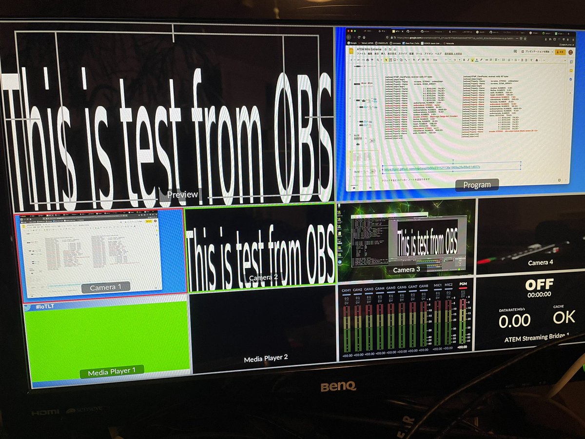 Zakkiea's tweet photo. 朗報!OBS StudioからATEM Streaming Bridgeへ出力できた!!
#AtemMini #AtemStreamingBridge #BMDjp https://t.co/ehU4FzOIXp