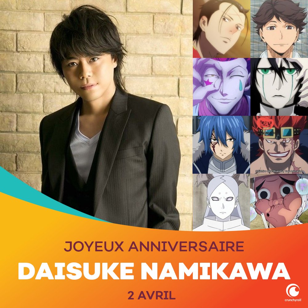 Crunchyroll_fr's tweet photo. Joyeux anniversaire au seiyû Daisuke Namikawa 🎉✨ https://t.co/Irs4hGz18b