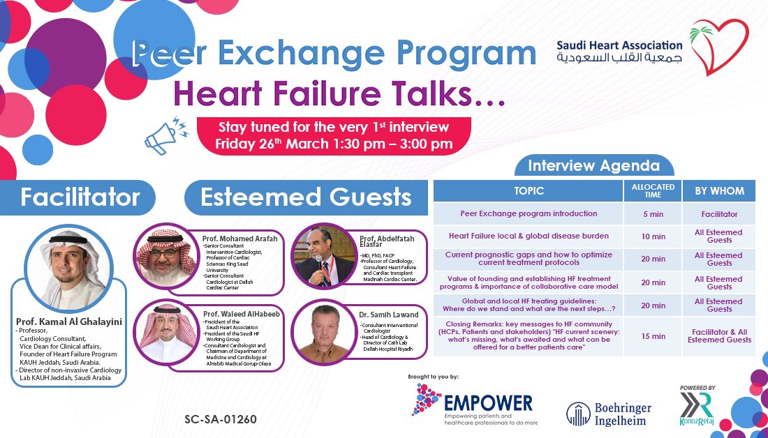 SAUDI HEART ASSOCIATION 

💻Free Live Webinar 
🗓Friday, 26th March 2021
🕗Time:13:30 -15:00 KSA Time
🎓CME ACCREDITATION 
📋For registration :
kr.net.sa/webinar-sha-14…