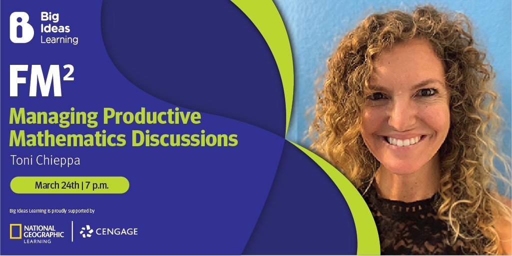 ashelleybil's tweet photo. TONIGHT is the NIGHT! Join @BigIdeasMath and @tmchiepp at 7:00 pm for a discussion on “5 Practices for Orchestrating Mathematics Discussion.”

#FloridaMathMatters #BigIdeasFlorida #iteachmath

Register here: https://t.co/BM3F7X2Sw7

@FCTMath https://t.co/A68e66gmtD