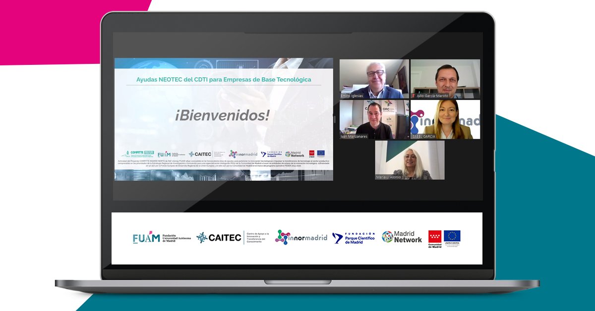 fuam_uam's tweet image. Hoy conocemos los detalles de las #AyudasNEOTEC de la mano del @CDTIoficial y @QaleonTech.

#TallerCOMPITTE @fuam_uam @InNorMadrid  @ComunidadMadrid @MadridNetwork