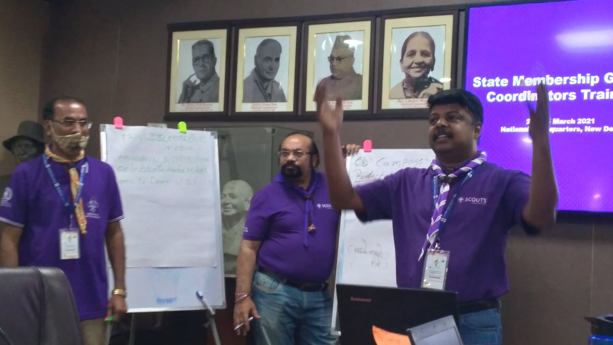 bsgnhq's tweet photo. Session on Membership Growth Campaign and Growth Possible Strategies taken by Deputy International Commissioner of Scouts Shri Madhusudan Alava during State Membership Growth Coordinators Training. #bsgindia #MembershipDrive  #growth @KirenRijiju @YASMinistry @ScoutinginAPR https://t.co/qAXprY2rBI