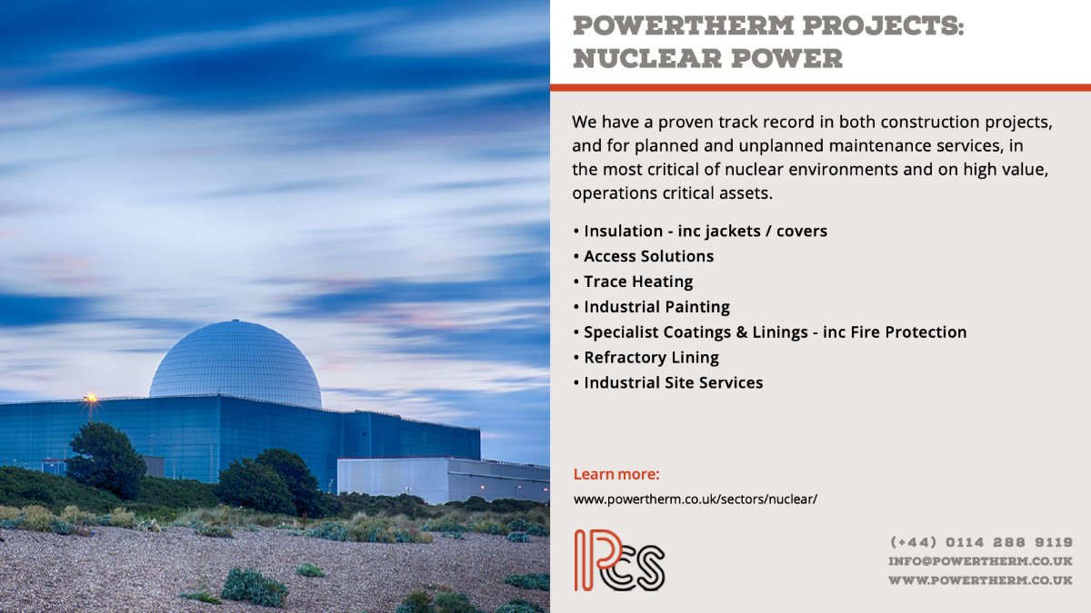 PowerthermCS's tweet image. #PowerthermProjects: Nuclear Power

Over the years we have successfully provided our specialist services for leaders in the #NuclearPower sector.

For more: ow.ly/i9co50DQaZE

#Powertherm #Nuclear #NuclearIndustry #IndustrialServices
