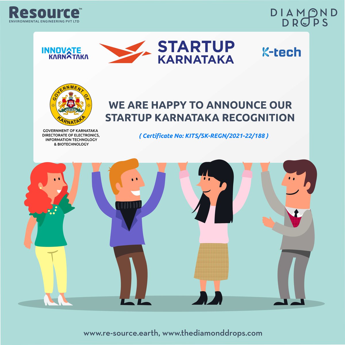 resource_earth's tweet photo. We Are Happy to Announce Our Startup Karnataka Recognition By the Government Of Karnataka

#startupkarnataka #GovernmentOfKarnataka #InnovateKarnataka #innovation #india #entrepreneurship #startup https://t.co/o2RAcfst7p
