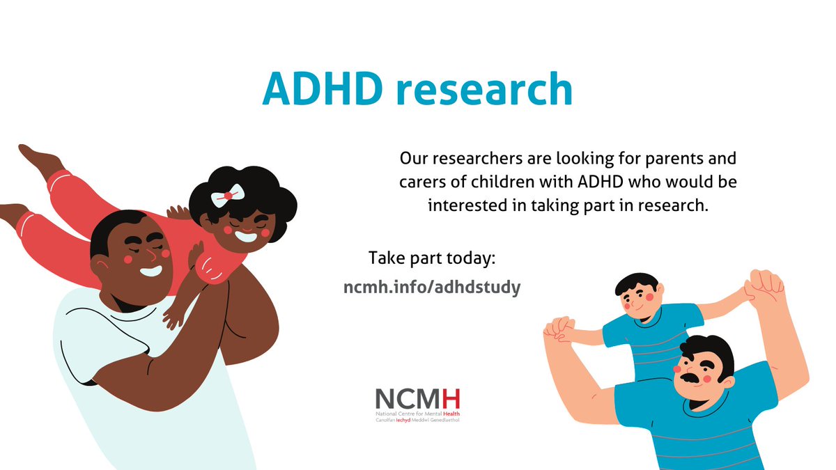 ncmh_wales's tweet photo. Are you the parent or carer of a child with Attention Deficit Hyperactivity Disorder?

Help us to better understand ADHD by taking part in our new study.

Take part today by completing our online survey: 
🔗 https://t.co/j3ig2tTMBP https://t.co/ecq3d3jVoV