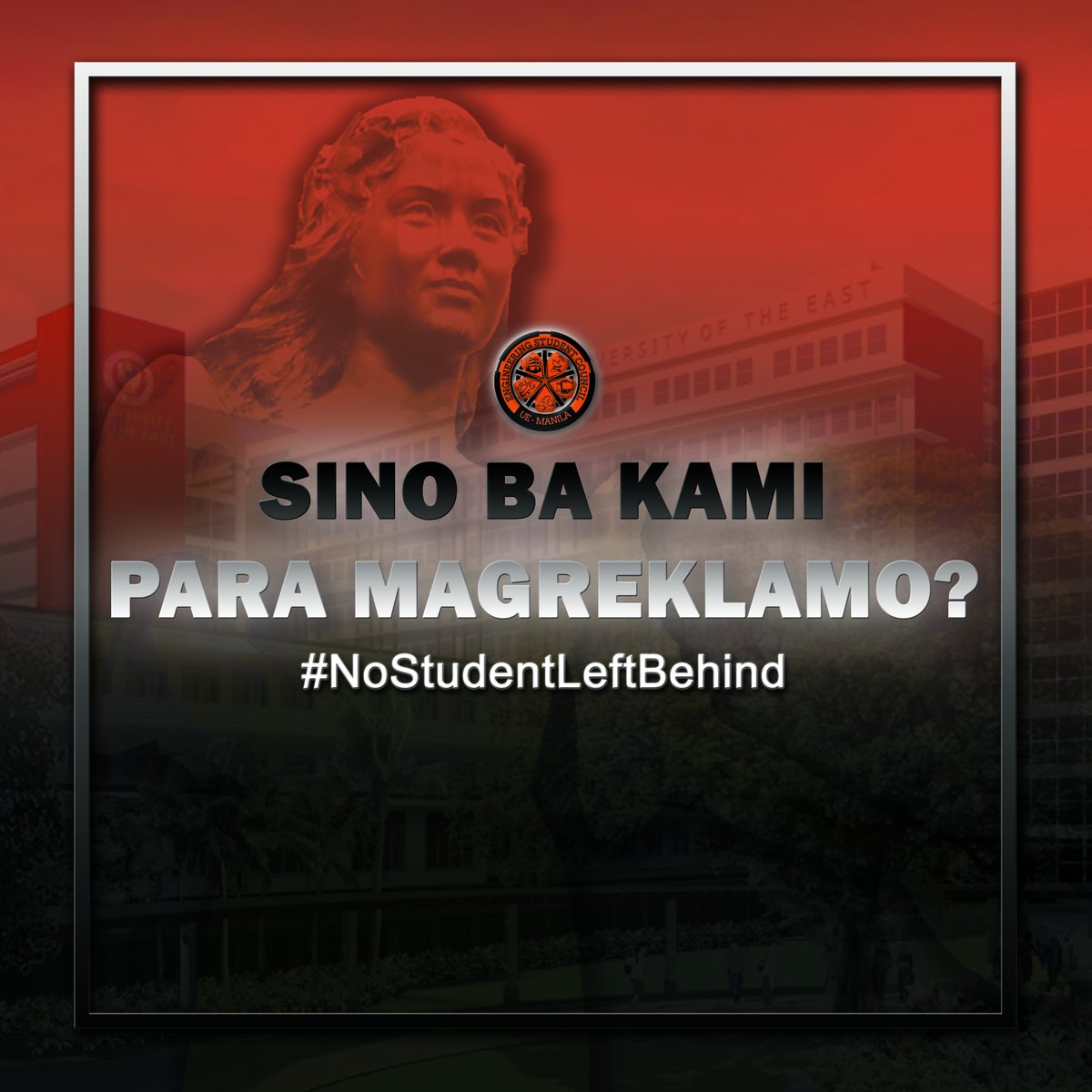 UEMLAENSC's tweet photo. 𝙎𝙄𝙉𝙊 𝘽𝘼 𝙆𝘼𝙈𝙄 𝙋𝘼𝙍𝘼 𝙈𝘼𝙂𝙍𝙀𝙆𝙇𝘼𝙈𝙊? 

Kami ay mga estudyanteng humihingi ng konsiderasyon mula sa paaralang aming kinabibilangan. Hindi kami nagkulang sa pagsunod sa mga panuntunan ng paaralan. 

Read: https://t.co/wMdRS5X17J

#Enggtertwined
#ENSC2020Vision https://t.co/jLlo2AcSY1