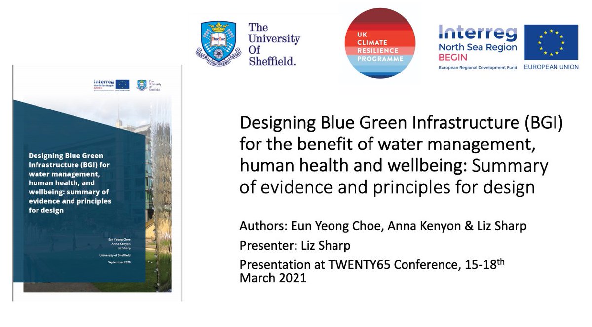 Last week <a href="/SharpLiz/">Liz Sharp</a> (<a href="/sheffielduni/">The University of Sheffield</a>) presented at the <a href="/water2065/">TWENTY65</a> Conference.💧

You can check out her insights on designing #bluegreeninfrastructure for #watermanagement, #health and wellbeing on the BEGIN website: northsearegion.eu/media/16891/tw…

#naturebasedsolutions