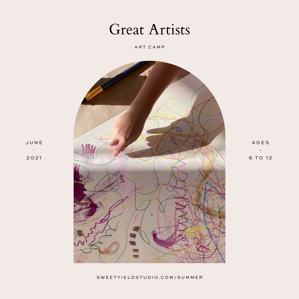 SweetYield's tweet image. Summer Camp 🎨  Great Artists 🎨  June 14th - 17th for Ages 6-12 Years | We are so excited for our new, artist-inspired camp! Each day will feature a brilliant artist whom we will study all about. Head to the link in our bio to learn more!