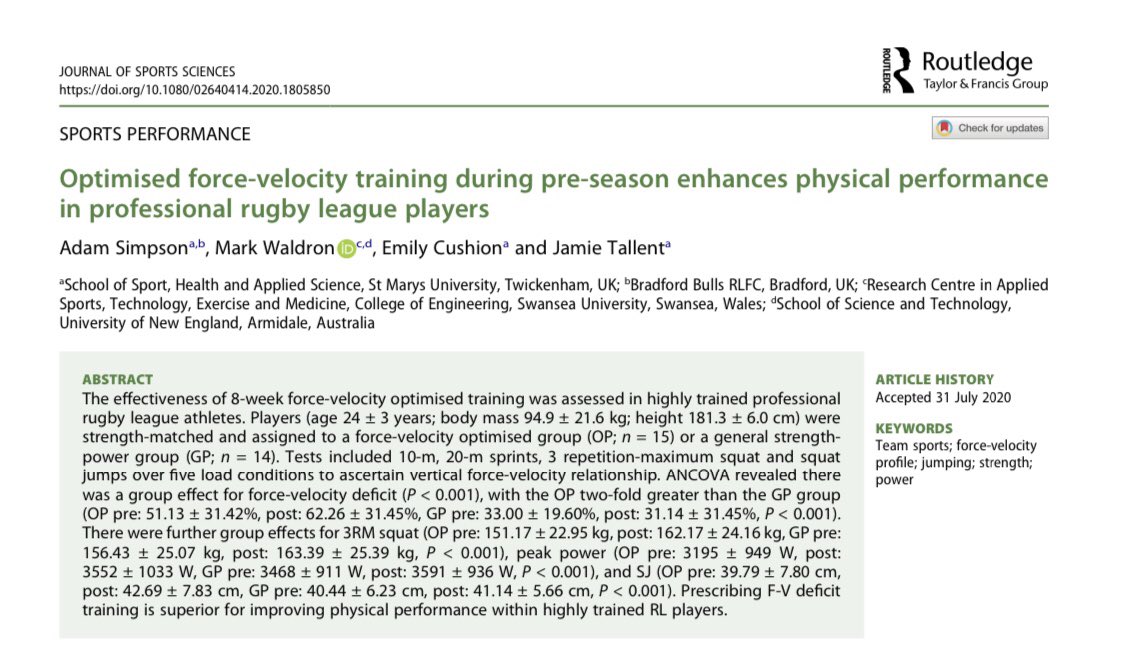jamietallent's tweet photo. Come full circle. Previous published MSc dissertations (@AVTAdam) informing teaching in seminars. Using Load-Velocity profiling to inform training programmes today. https://t.co/kZleRyVvQX