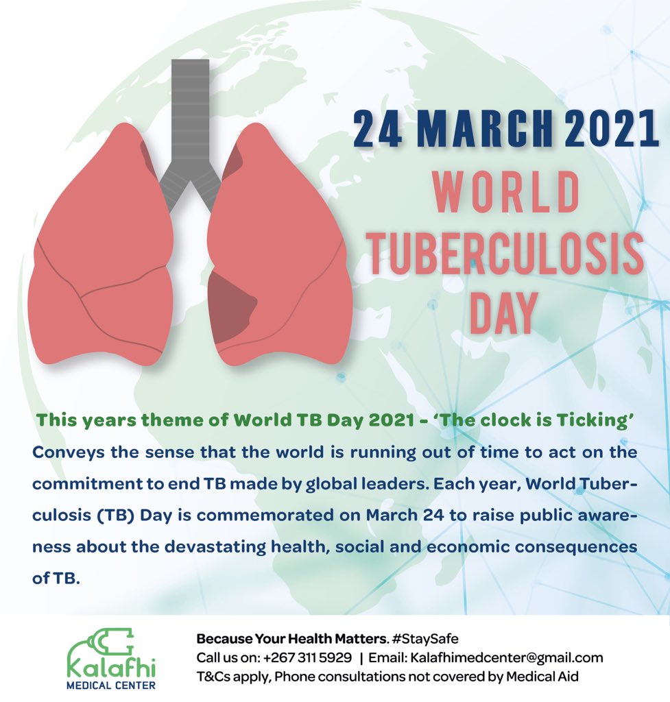 kalafhimedical's tweet photo. Join us, in commemorating World Tuberculosis Day and raising public awareness about the preventable and curable disease that is TB.

#becauseyourhealthmatters #WorldTBDay #ItsTimetoEndTB https://t.co/XPkjUUeXxK