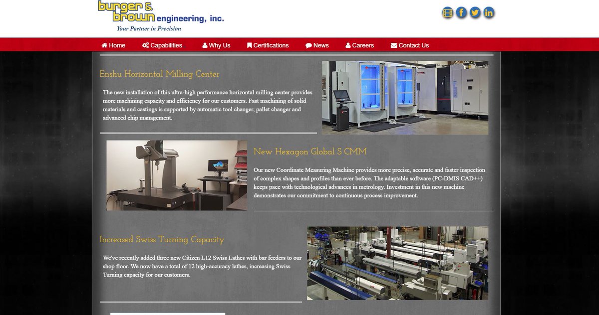 BandBEng's tweet image. We're continuously updating equipment in our manufacturing facility to provide the best possible service to our customers. #PartnerinPrecision is who we are, not just a tagline. burgereng.com/Pages/news.htm