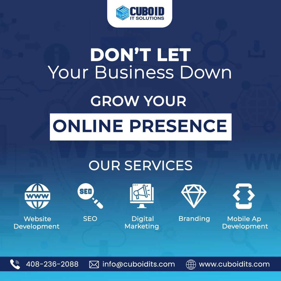 cuboidits's tweet photo. Grow your online presence, Take your business next level with Cuboid IT Solution.
.
Get in touch with professionals
📞 408-236-2088
📧 info@cuboidits.com
.
#websiteforbusiness #webdevelopmentteam #webdevelopmentcompany #softwaredevelopmenttips  #webdevelopmentexperts #itsolution https://t.co/LPxcYLXRvv
