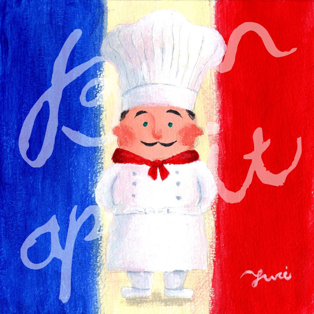 友梨 シェフ Bon Appetit Hp掲載用 イラスト イラストレーター レトロ かわいいイラスト シェフ コック シェフイラスト ガーリーイラスト 熊本 挿絵 挿絵イラスト イラストレーターさんと繋がりたい 私の世界観好きって人と繋がりたい