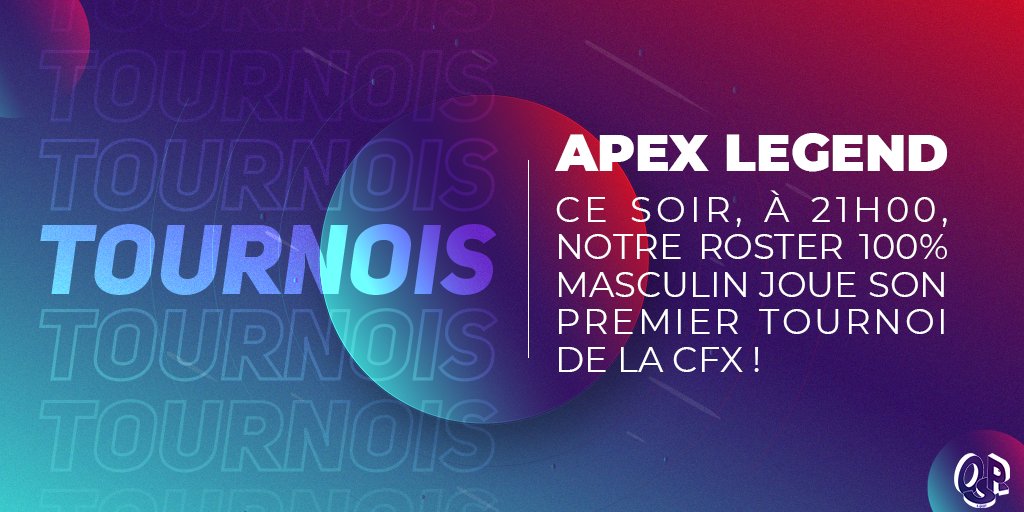 Xtra_Esport's tweet photo. 🎮🎮 TOURNOI 🎮🎮

Ce soir, venez soutenir notre roster #ApexLegends pour leur première soirée de tournoi pour la #CFX ! 

@AstrooBudd 
@OPS_LeRapace 
@TeewaR23 

Ça se passe ici, à 21h00 : https://t.co/XKAmvHeNOi https://t.co/tmqaKkyTvf