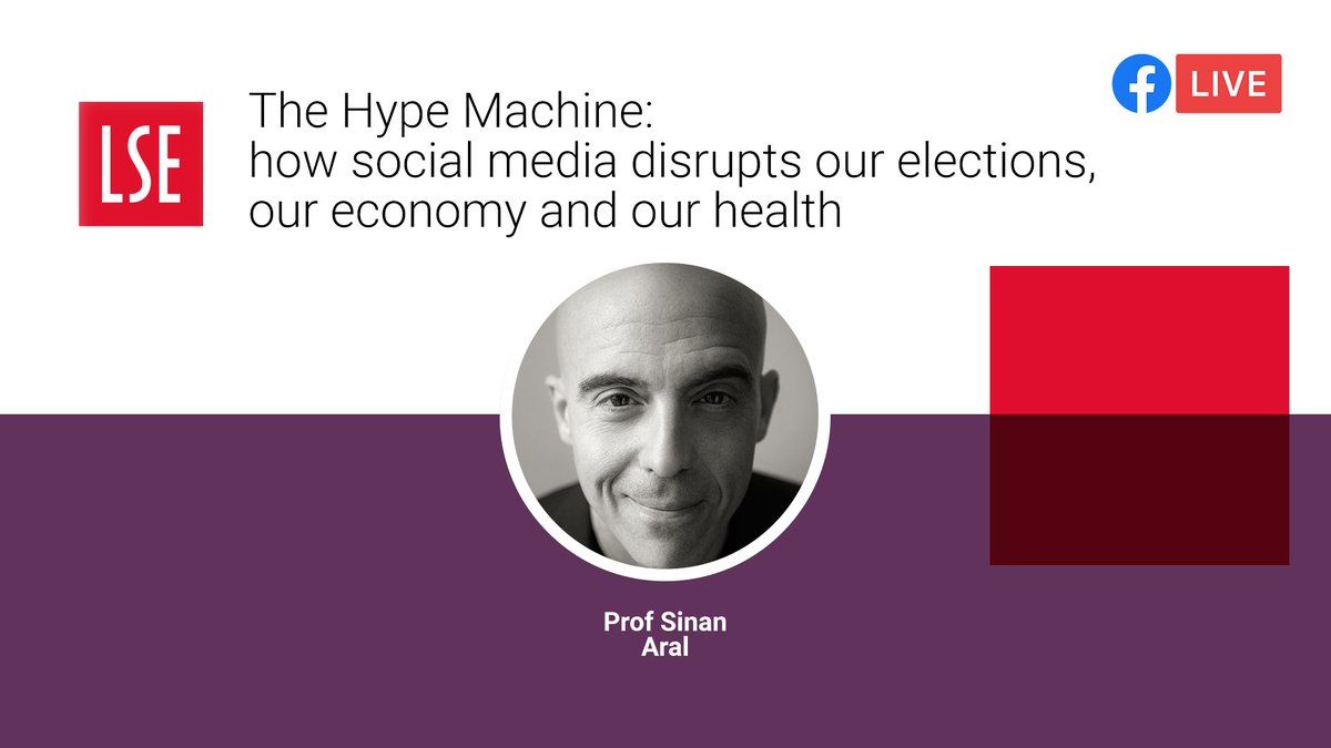 LSEpublicevents's tweet photo. ⏳ @sinanaral joins us today! #LSEHypeMachine
By exploring two decades of research we discuss just how much social media shapes our choices, for better and for worse.👍👎 @LSEManagement
⏰ 3pm, 25 March
💻 https://t.co/oOLLVW6PAe https://t.co/1lqVV69zht