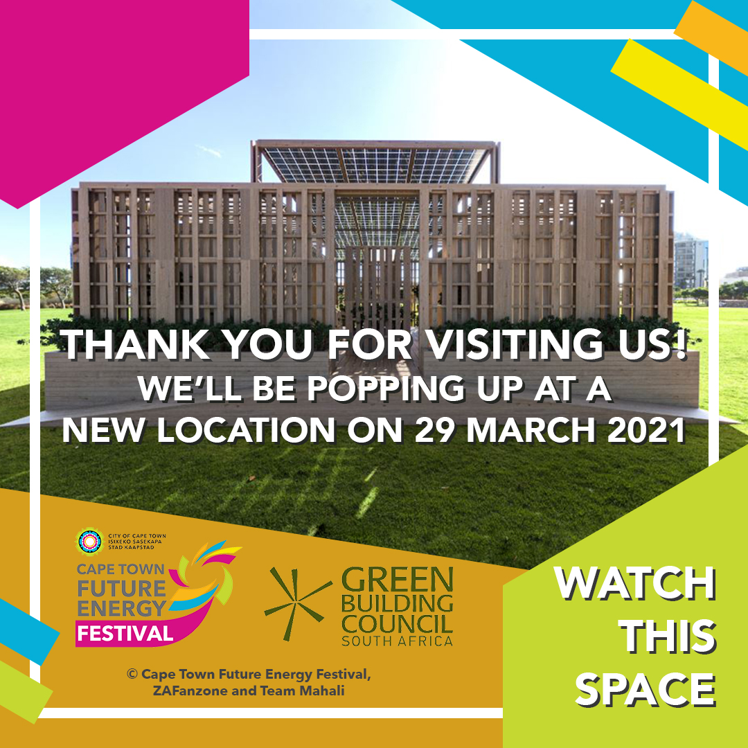 CapeEnergy's tweet photo. Thank you to all Cape Town residents for popping in at My Clean Green Home, Cape Town's first #NetZeroCarbon home.

Now for the good news.... we're popping up at a NEW LOCATION on 29 March.

WATCH THIS SPACE! https://t.co/US54oeumOj