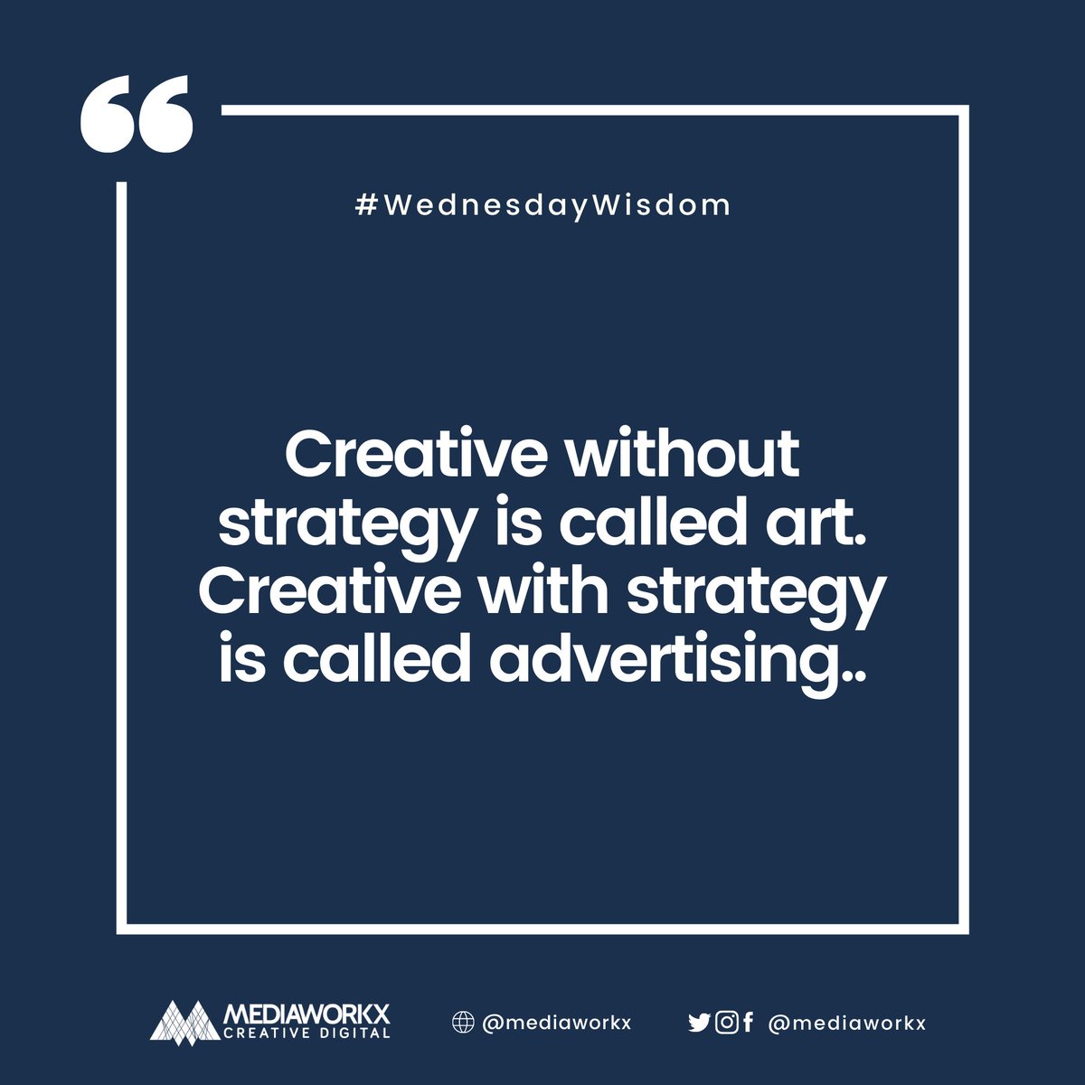 MediaWorkx's tweet photo. Quote by Jeff I. Richards. Contact our experts today for your digital marketing, branding, SEOS and design needs.
DMs open. #WednesdayWisdom #DigitalMarketing #Advertising #Branding #graphicsdesignideas #GraphicsDesign https://t.co/HAZmDB8zft