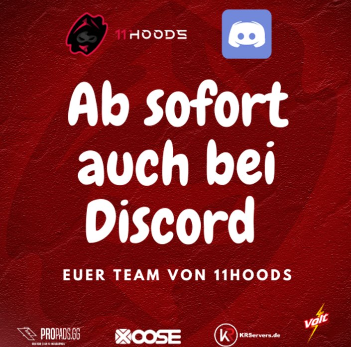 Ab sofort haben wir als 11HOODS auch einen Community Discord. Ihr könnt den Discord über den Link erreichen.

✉️discord.gg/u8Byr7ZKHp

Wenn es Fragen oder Probleme bei dem Community Discord gibt, meldet euch bitte bei Five-0-Crazy#4435.

#beone #hoodyourself