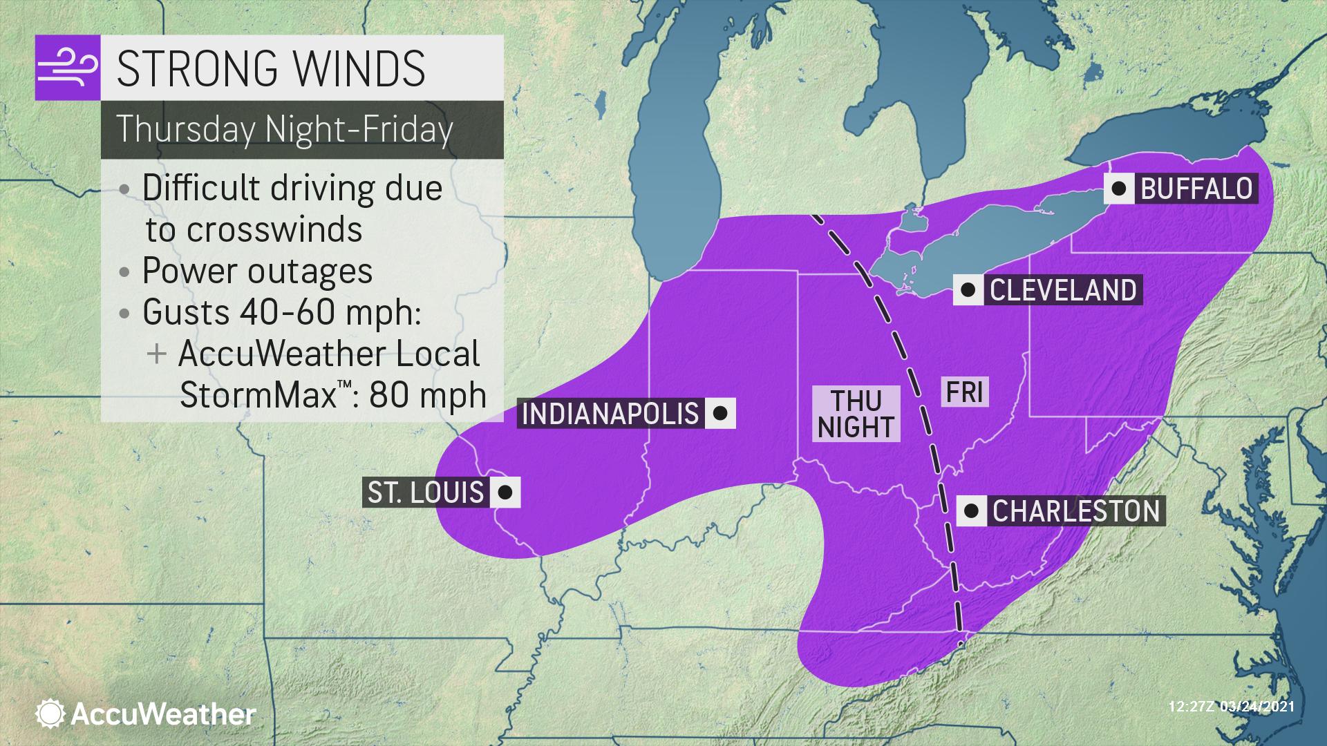 Breaking Weather by AccuWeather on Twitter "Strong winds could cause