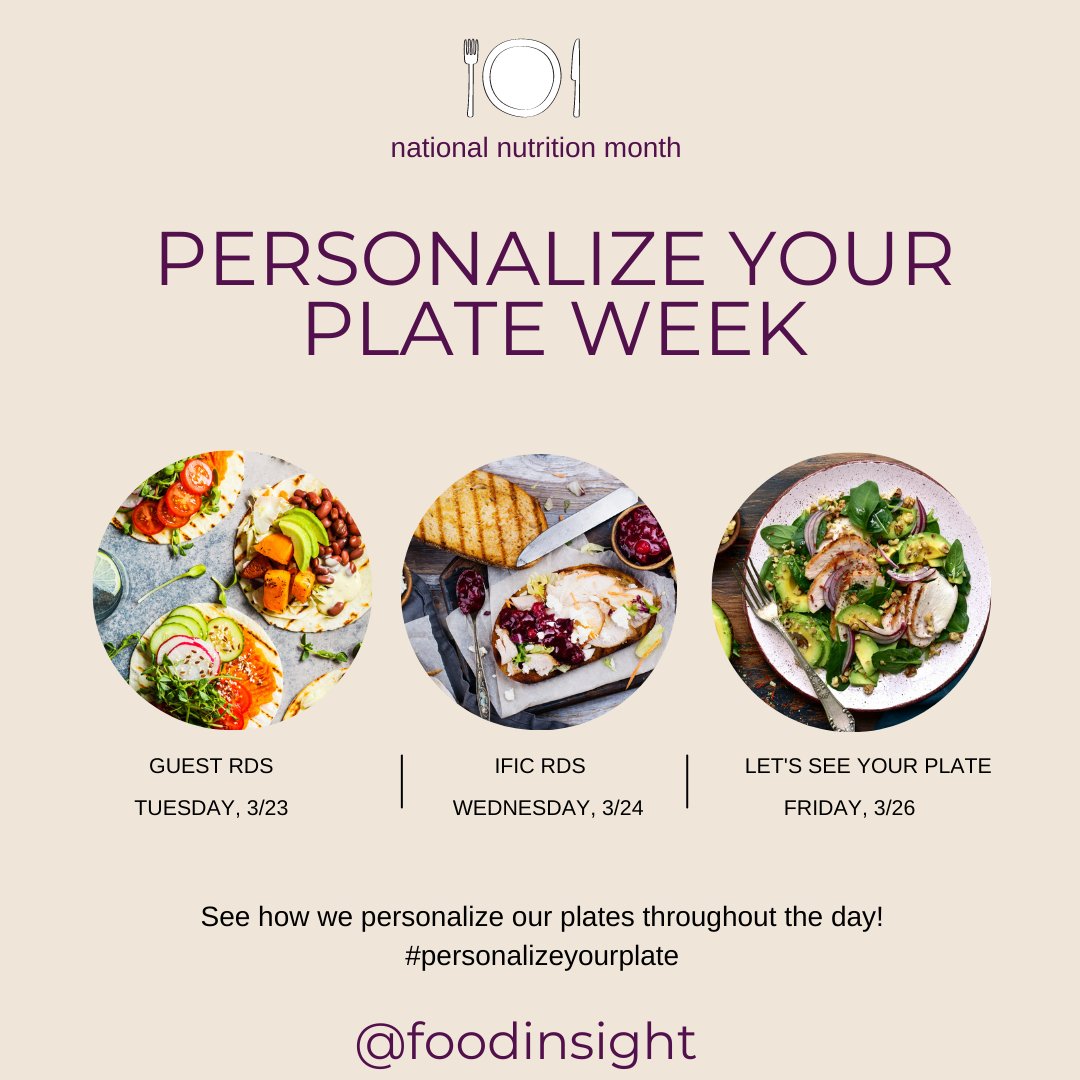 IFIC_Insights's tweet photo. It's time for breakfast! Hop on over to our Instagram @foodinsight to see how RDs #personalizetheirplates for #NationalNutritionMonth in our stories 🍽️ https://t.co/D3GFvIs5A3