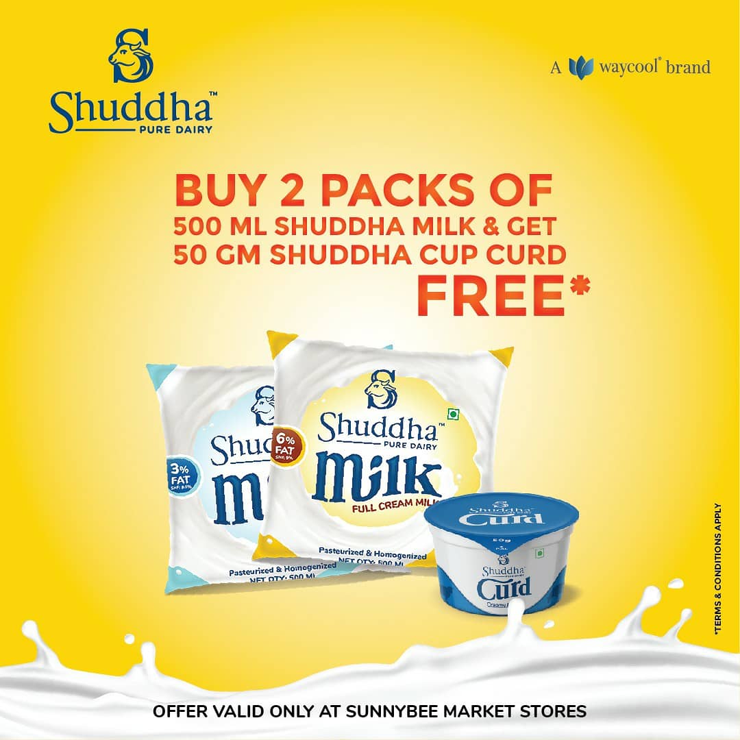 Head to @sunnybeemarket and grab these exciting offers today.

Hurry! Limited period offer.

#Shuddha #ShuddhaGhee #Ghee #DesiGhee #Curd #MilkBooster #DairyGood #PureDairy #PureGhee #DairyFood #TodaysOffer #SunnyBeeMarket #SpecialOffer #Milk #HealthyDiet #EatHealthy
