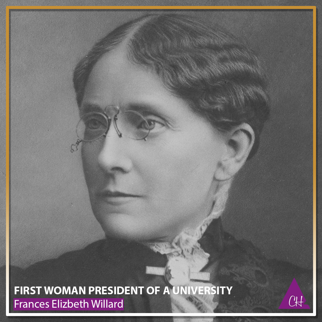 CorporateHomie's tweet photo. FIRST WOMAN PRESIDENT OF A UNIVERSITY: Frances Elizbeth Willard was appointed to lead Evanston College for Ladies in Illinois in 1871. Evanston college later merged with Northwestern. Today only 30% of college presidents are women. 11 MLB teams &amp; 4 NFL teams are owned by women. https://t.co/z9J1mtzfCg