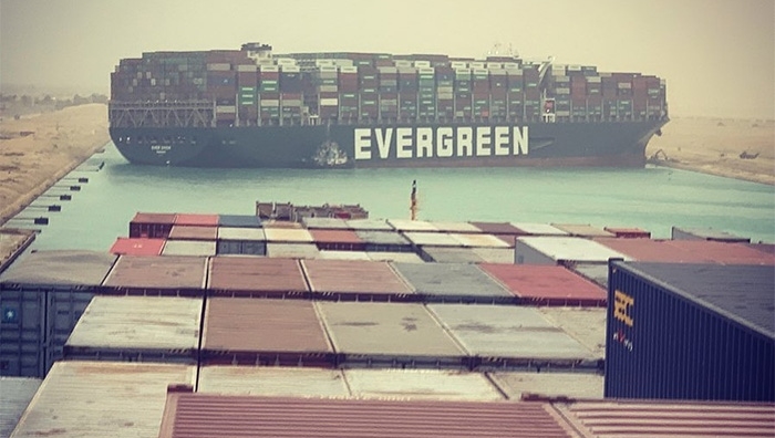 thearchclinic's tweet photo. If ever there was a metaphor for how we might be feeling #stuckinlockdown it's this huge container ship which is now blocking the #SuezCanal in both directions! If your body is feeling as blocked as this busy worldwide shipping channel why not come and see us for some TLC 😉🚢 https://t.co/Z9dPWtCEfT