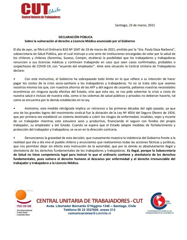 afindep's tweet photo. Increible olvidan los #DerechosdelosTrabajadores ,por  alimentar  la  maquina  del consumismo.Como  Asociación no haceptamos esta  situacion y repudiamos publicamente este  tipo de medidas. NO a la presion contra el trabajador, No a las #PracticasAntiSindicales. @cutprovinvalpo1 https://t.co/vDerpxr2e5