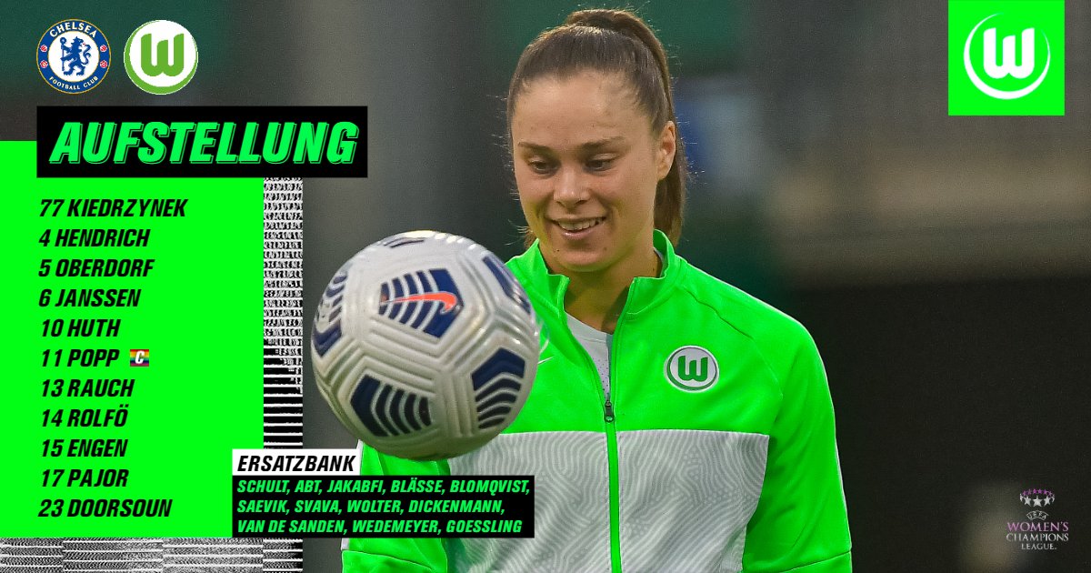 Vfl Wolfsburg Frauen On Twitter Ewa Pajor Ist Zuruck In Der Ersten Elf So Starten Die Wolfinnen Gegen Chelseafcw Https T Co C5vjby68ey Cfcwob Uwcl Vflwolfsburg Https T Co Qu2uxzfeyr
