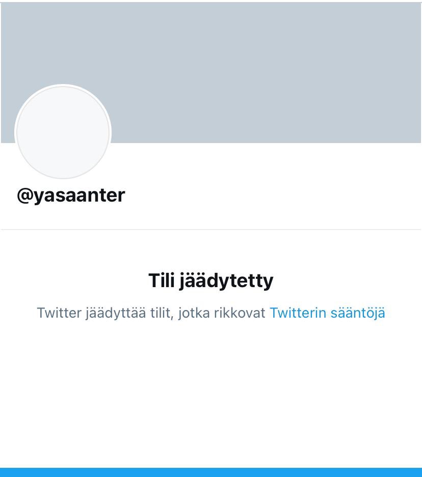 SebastianTyne's tweet photo. Tänään @yasaanter Anter Yasan tili jäädytettiin Twitteristä ilman pätevää syytä. @twittersupport Hän sai tappouhkauksia islamisteilta, mikä johti joukkoistettuun häiriköintiin. RT tämä twiitti, hankitaan ihmisoikeuksia puolustava Anter takaisin 🙏 https://t.co/QJJYc8LQ7W
