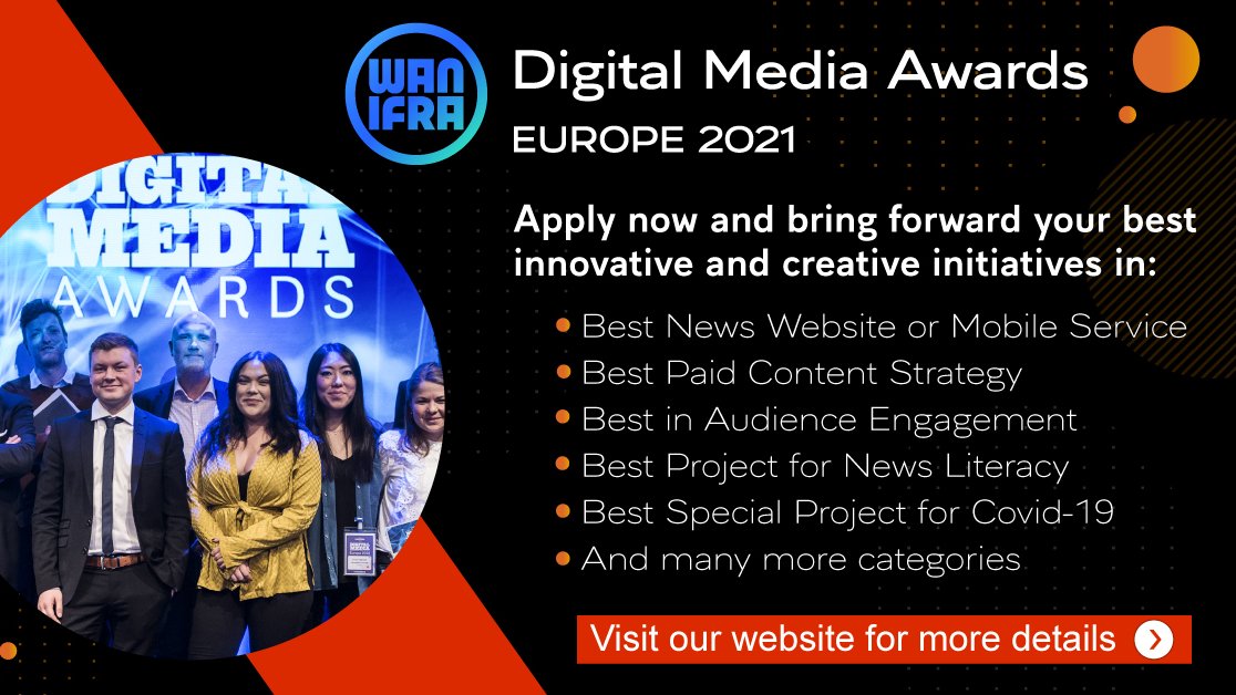 📢 Put the spotlight on your projects and compare your efforts with industry peers across Europe. This is the time of year when you have the opportunity to show off the fantastic work done by your teams! 

More info here 👉wanifraevents.eventsair.com/european-digit…

#awards #publishers #newsmedia