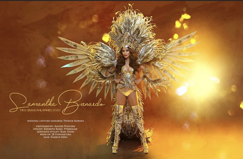 GoAndSeePH1's tweet photo. "AGILA"

The Costume was inspired  by our National Bird - The Philippine Eagle also known as the Monkey-Eating Eagle or Great Philippine Eagle.

Miss Grand Philippines - Emerald x Gold 

#SamanthaBernardo
#PhilippinesForMGI
#SAMthingGRAND https://t.co/oIBTPwfMNd
