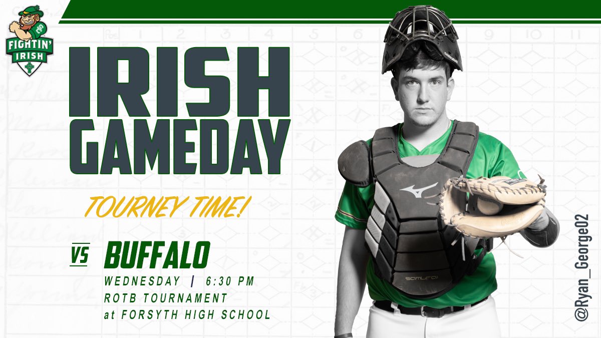 BaseballIrish's tweet photo. 🚨Irish Gameday🚨 
ROTB game 3️⃣ was moved up from Thurs to tonight to avoid 🌧
📍Forsyth High School
#IrishBoys☘️⚾️

@Irishreports @SCHSSuperfans @Baseballbison https://t.co/iqlrVsGAfn