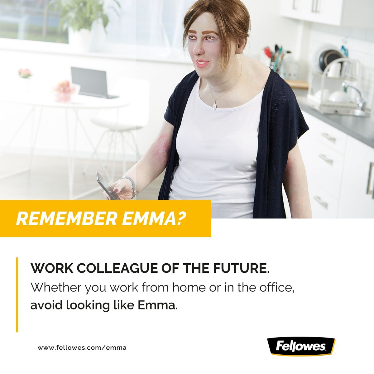 VOWWholesale's tweet photo. Remember Emma, Our Work Colleague of the Future? 

She was developed to show us how we could look in 20 years if we continue working with poor posture and inadequately set-up workstations. 

Learn more about the new way to work > https://t.co/qv48q3uNfM

#HelloEmma #FellowesNWOW https://t.co/OTjZgveUDR