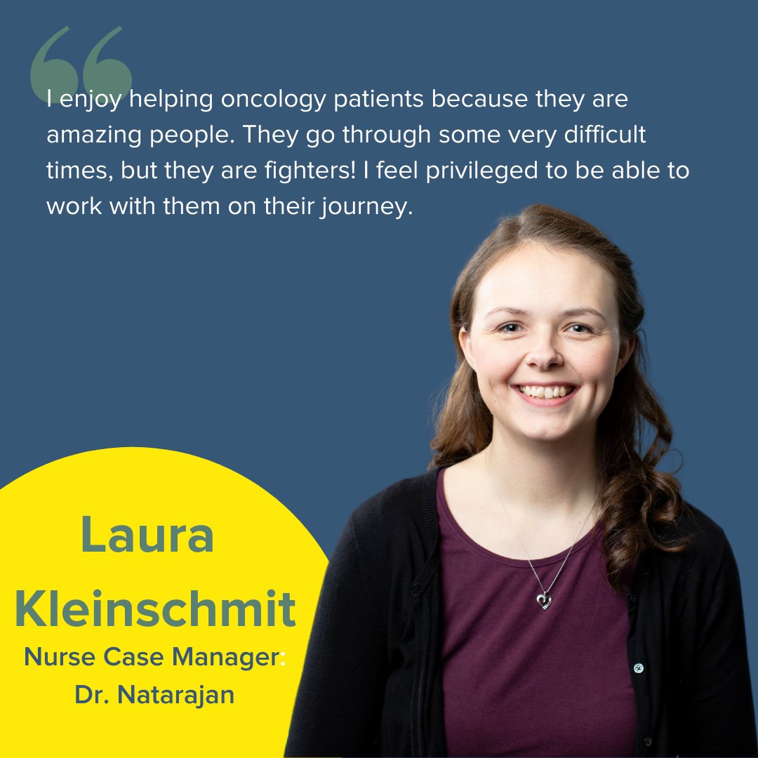 nebraskacancer's tweet photo. Meet Laura! Laura is Dr. Natarajan's case manager. She says she feels privileged to be able to work with oncology patients because they're amazing people, they're fighters, and she feels privileged to work with patients during their journey. https://t.co/9EKrt5RMAU