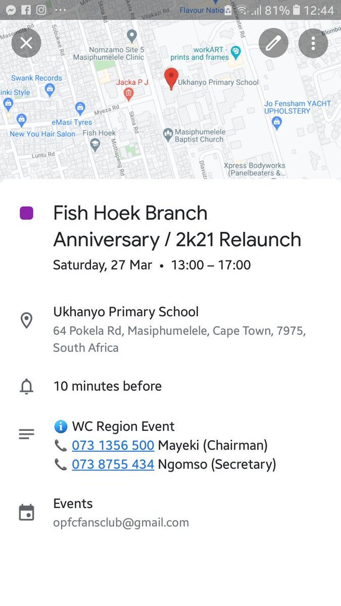 GugulethuBranch's tweet photo. 🚨 Venue Confirmation 
📆 Saturday March 27, 2021 
ℹ️ #FishHoekBranch Anniversary / 2k21 Relaunch 
🎪 Ukhanyo Primary School
⏲ 13H00
📞 073 1356 500 Mayeki (Chairman)
📞 073 8755 434 Ngomso (Secretary)
🧴🧼 All #Covid19 Protocols Observed 
☠ #OnceAlways 🧡🖤❤⭐ https://t.co/iizB4vtp56