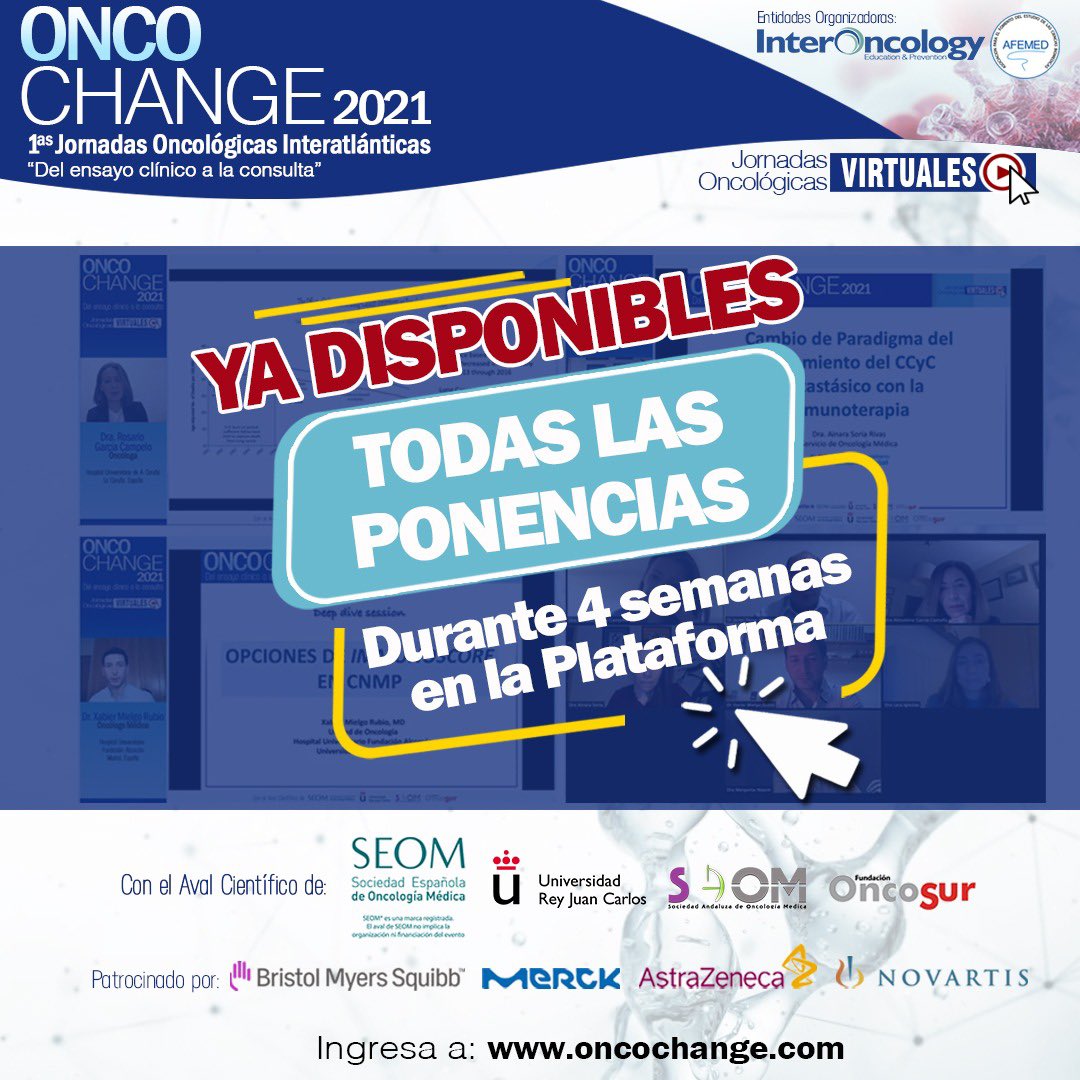 teruel_oliver's tweet photo. #Oncochange21
Disfruta un mes más de las ponencias en cualquier momento. Todas las presentaciones en la plataforma https://t.co/bsDR5yN2FK @jpaltozano @CarmenBeato10 @inter_oncology https://t.co/diG48iBERH