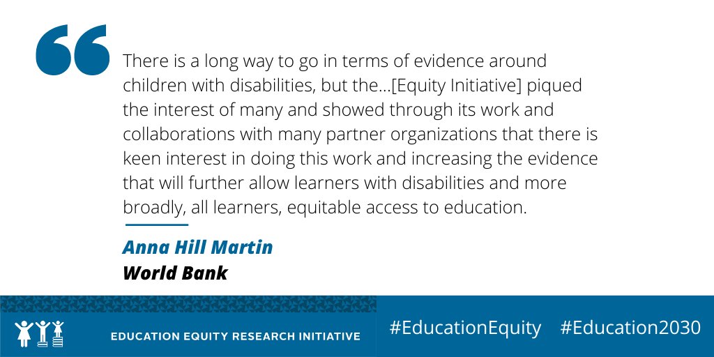 Equity2030's tweet photo. We wrap up the #EquityInitiative knowing the interest &amp; commitment to #evidencebuilding for #equity2030 is there, however much remains left to tackle on #educationequity &amp; #disability data.  Read more reflections from @AnnaHMartin of the @WorldBank here: https://t.co/lUtOxazIdZ https://t.co/9phCLfxzZl
