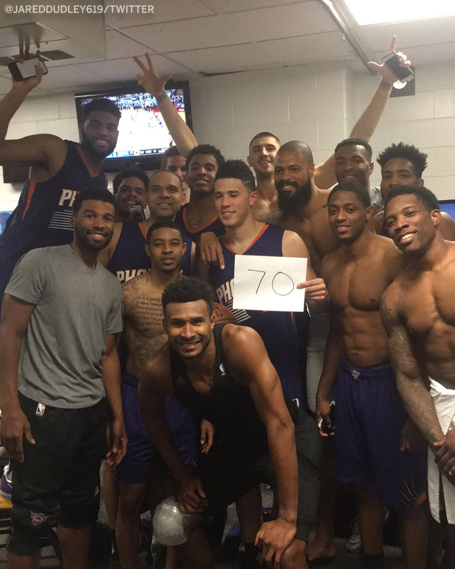 SportsCenter's tweet photo. Four years ago, DBook dropped 70 points in a game, becoming the 6th player in NBA history to reach that mark. https://t.co/8NBiye87Mk