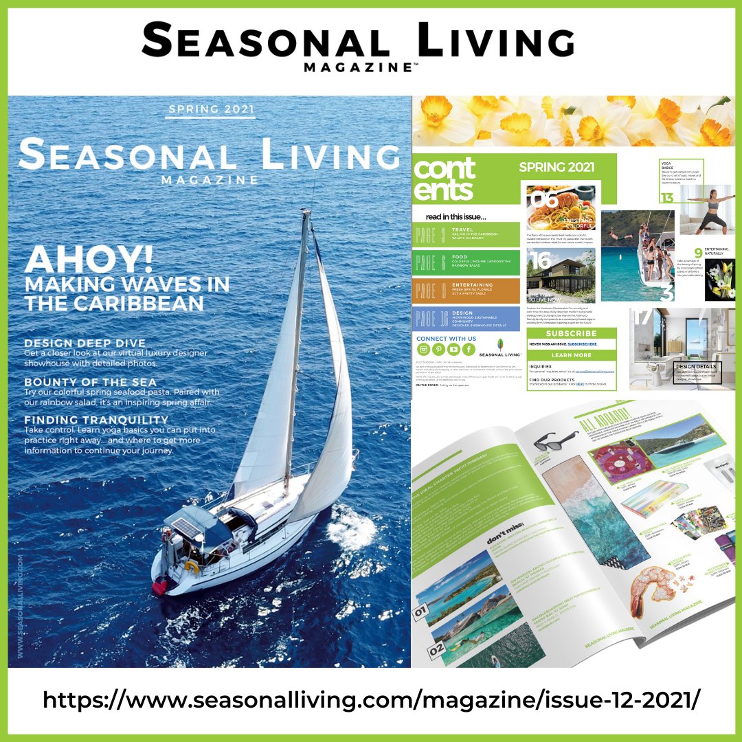 SeasonalLving's tweet photo. We are so excited to bring you the #Spring2021 edition of #SeasonalLivingMagazine, with articles on #yoga, #chartersailing #recipes #flowers for #spring #entertaining and, of course, #interiordesign.
It's free, no email is required to view or read it!
https://t.co/5CVWifjL4u https://t.co/qrxq4Mcg5A