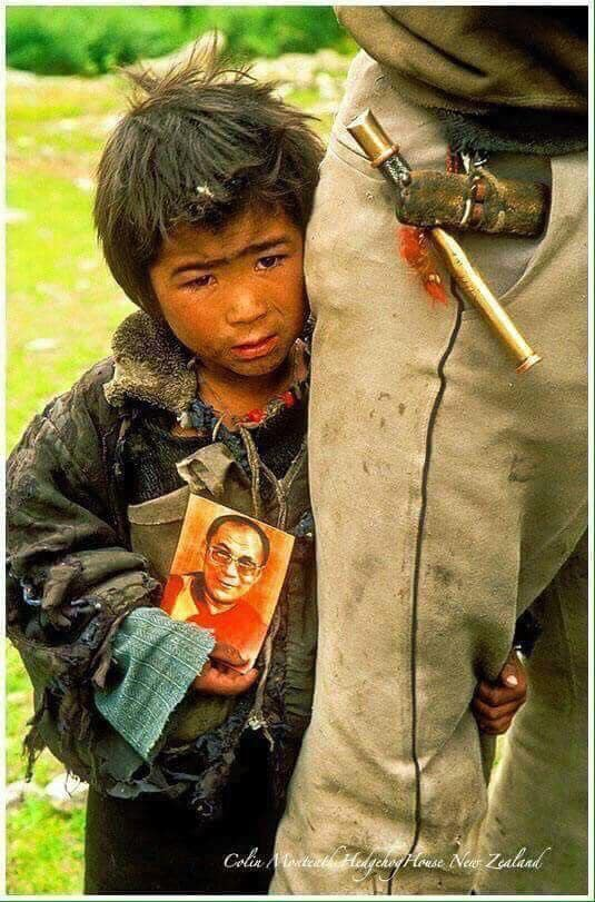 TibetanInExile's tweet photo. Can anyone imagine why the child is scared?

He is carrying a picture of His Holiness The @DalaiLama but it doesn't matter if he is a child, how dare he carry such an offensive thing!
So the Chinese authority are taking action against him!
 @SayNoToSino @TibetWatch @SFTHQ @hkfp https://t.co/ga590fDfDd