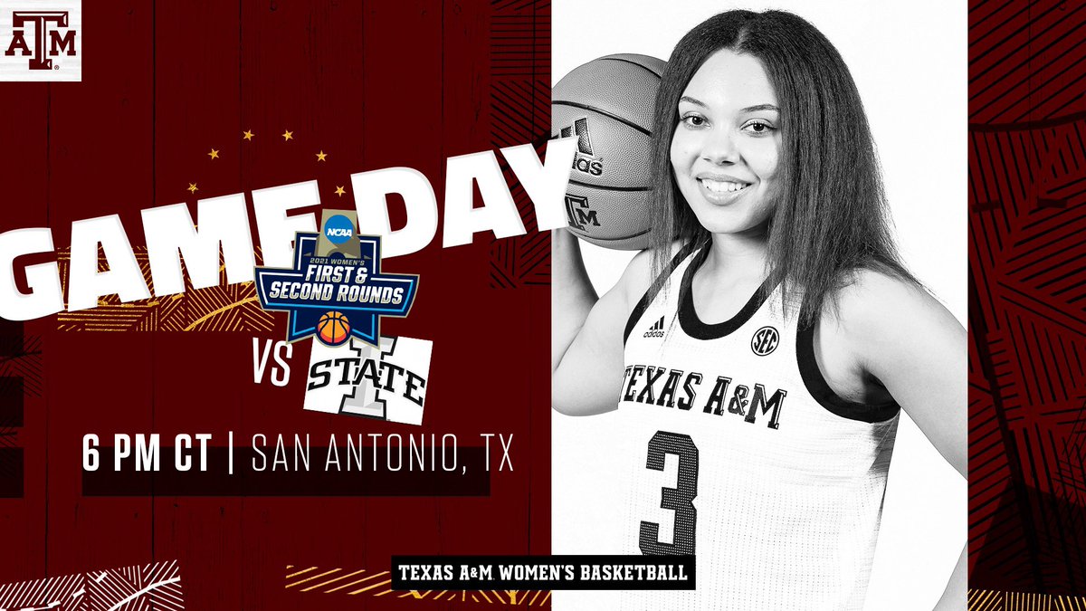 AggieWBB's tweet photo. You know what day it is 😤

🆚 Iowa State
⏰ 6 PM CT
🔊 1150 AM/93.7 FM
📺 ESPN2
📊 https://t.co/a3R358b9ZH

#GigEm | #ncaaW https://t.co/cSucAtMhBV