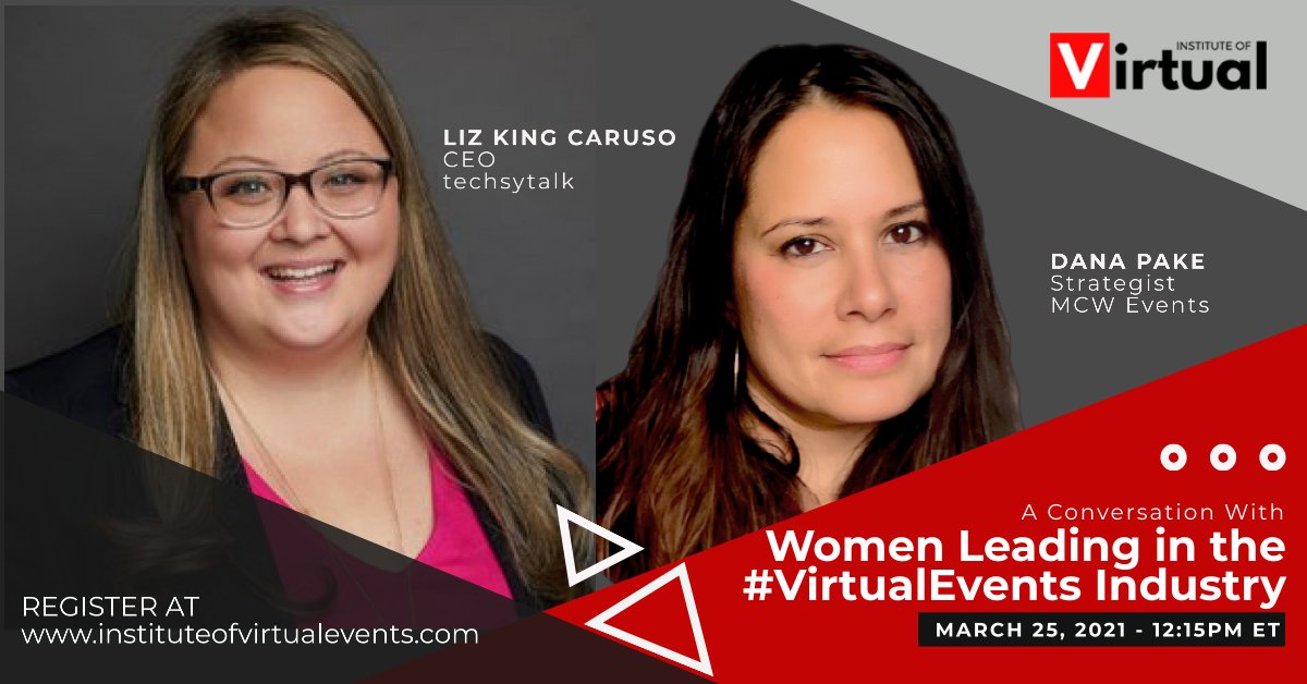 IofVirtual's tweet photo. Leaders in their own right, we invited two amazing women – Liz Caruso &amp; Dana Pake to join us on our #WomensHistoryMonth episode. We picked their brains on what the #eventsindustry needs. Learn from their experiences as #eventprofs - from content to engagement to #eventtech https://t.co/Oi7JIwnhFF