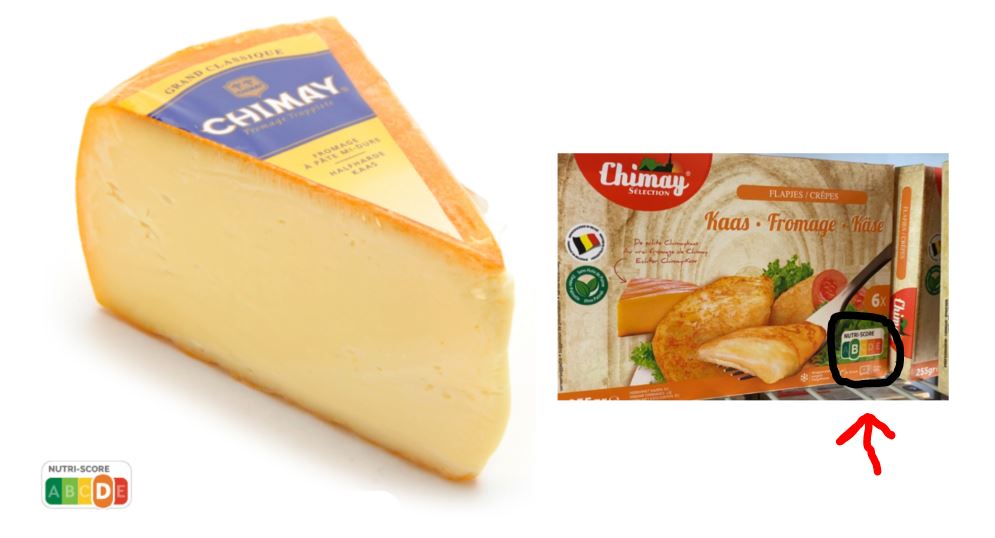 distepa's tweet photo. When a pic (or two) says more than words!!! the same cheese "nutriscore D" if you eat it alone, becomes "nutriscore B" if breaded and fried #nonutriscore @coldiretti  @paolodecastro @FarmEurope @COPACOGECA https://t.co/FnS0Ayq77b