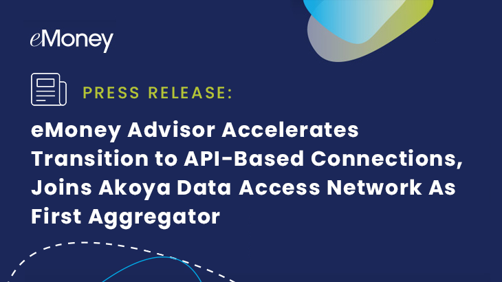 eMoneyAdvisor's tweet photo. We’re committed to providing more stable and secure connections for advisors and clients. Read more about our API strategy and new partnership with Akoya in today’s press release. https://t.co/AEHeBenwjG https://t.co/ExpjtS3tfD