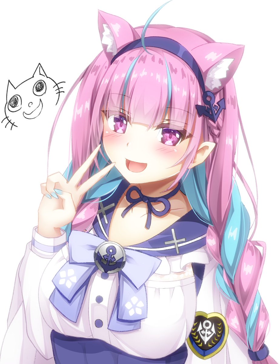 湊あくあ 「#見た人も無言でピンク髪美少女貼れ 」|紅葉月るな🍁お仕事/Skeb募集中のイラスト